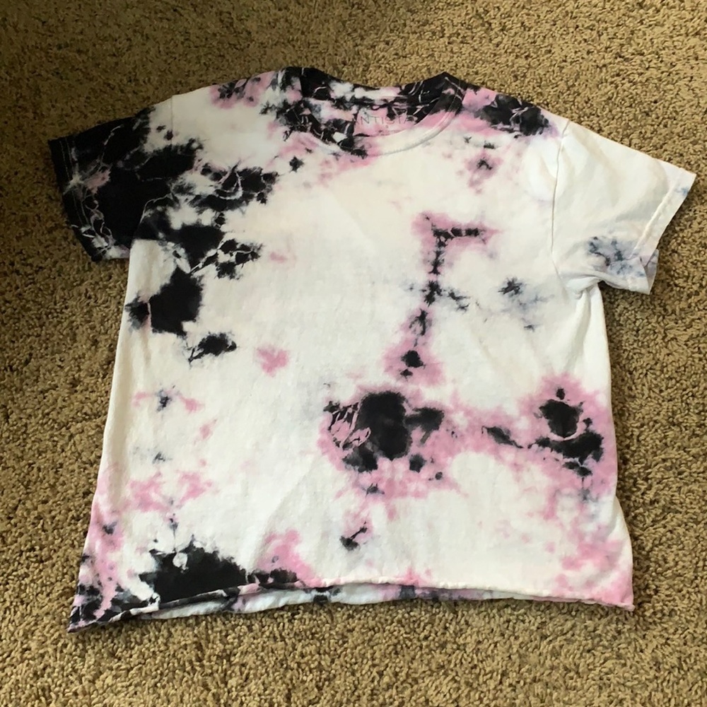 black purple and white tie dye loose tshirt